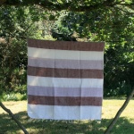 Tibetaanse deken, naturel/bruin gestreept
